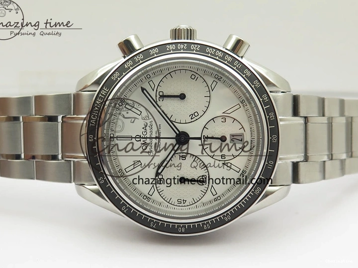 0507 Elegant Speedmaster Racing Master SS HRF 1:1 Best Edition White Dial on SS Bracelet A 7864